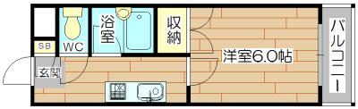 アラモード(1K/2階)の間取り写真