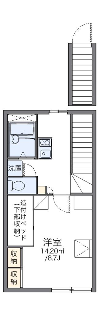 レオパレスきずな(1K/2階)の間取り写真