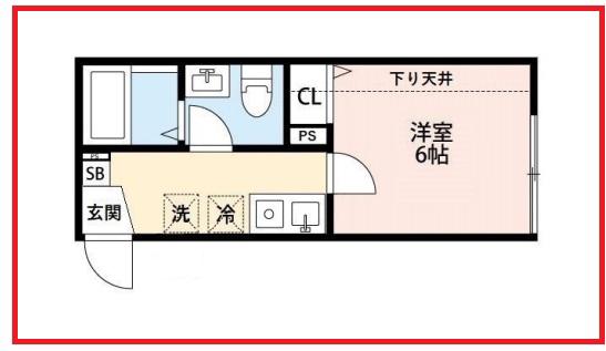 アンバー(1K/2階)の間取り写真