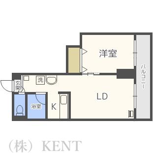 クリスタルファイブ(1LDK/3階)の間取り写真