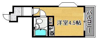 ライズワン東住吉III(ワンルーム/4階)の間取り写真