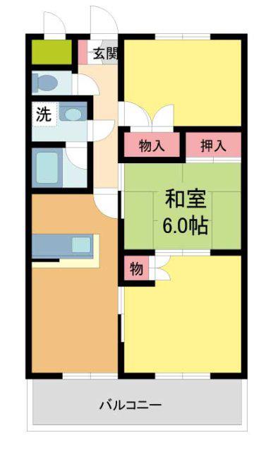 甚樹園マンション弐番館(2SLDK/3階)の間取り写真
