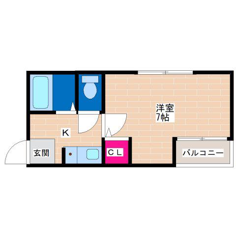 コーポ泰山(1K/3階)の間取り写真
