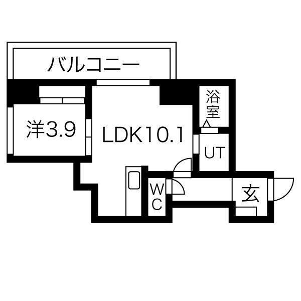 VIOLETTA(1LDK/9階)の間取り写真