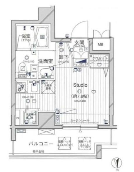 ダイナシティ西新宿(ワンルーム/4階)の間取り写真