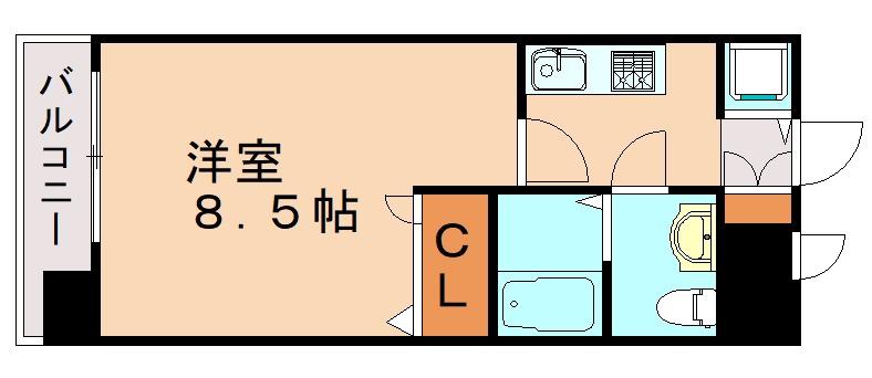 ピュアドームベイサイド博多(1K/4階)の間取り写真