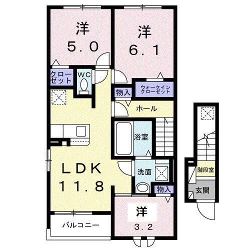 メゾンヴェール高田(3LDK/2階)の間取り写真
