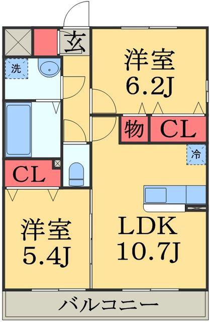 テラスガーデン(2LDK/3階)の間取り写真