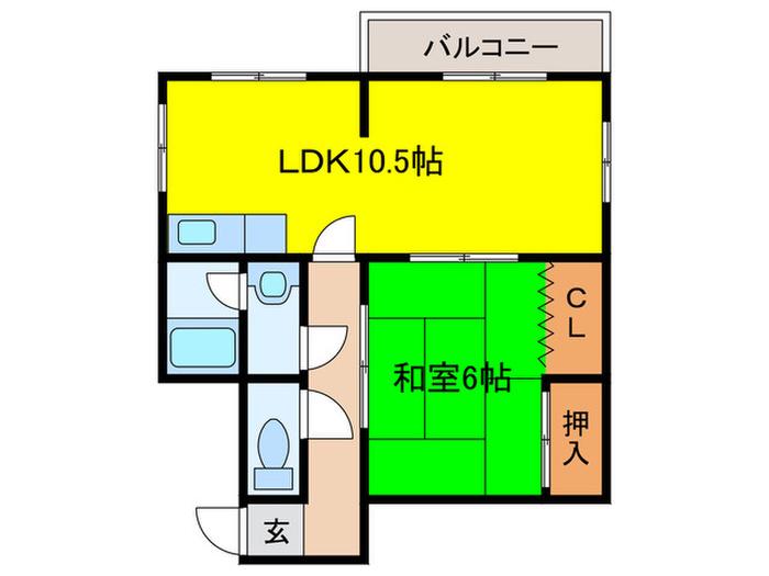 谷村マンション(1LDK/3階)の間取り写真