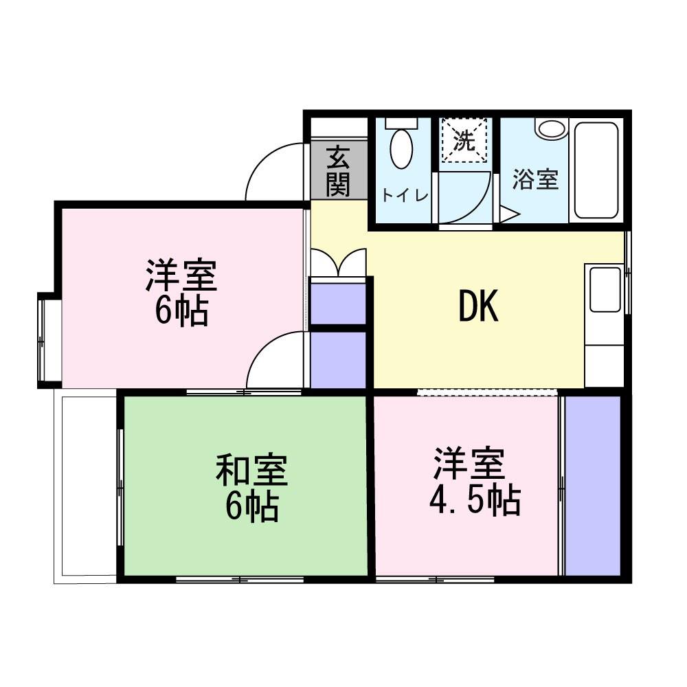 アマダム(2LDK/1階)の間取り写真