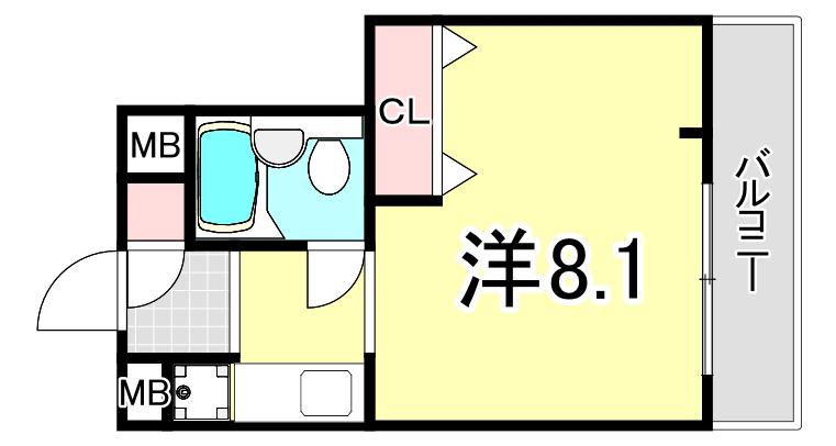 菊地ビル(1K/3階)の間取り写真