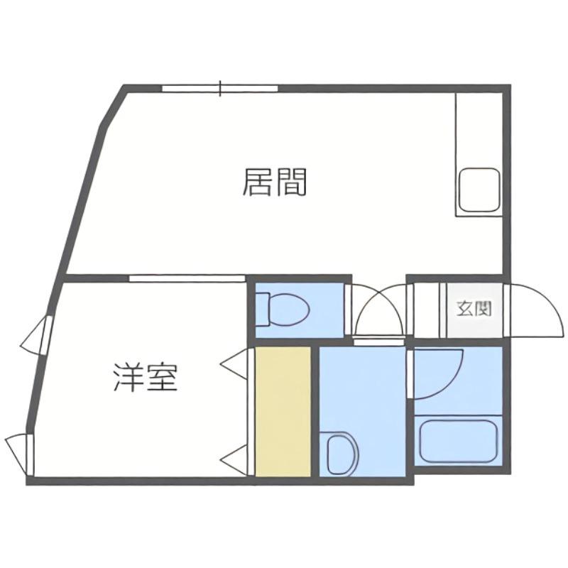 KIRAMECK 月寒中央(1DK/2階)の間取り写真