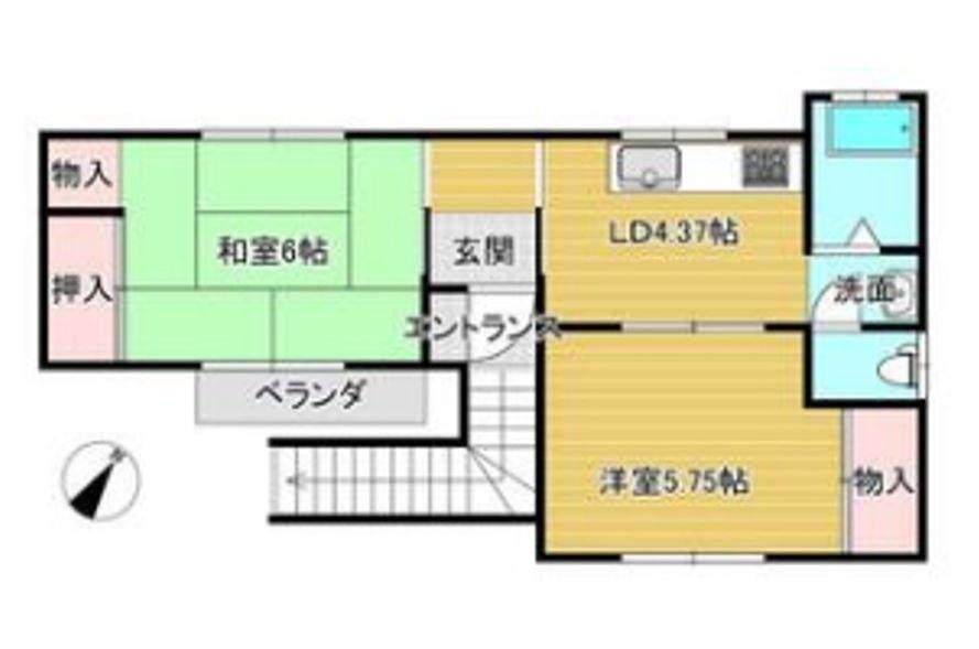 ヴィライースト(2K/2階)の間取り写真