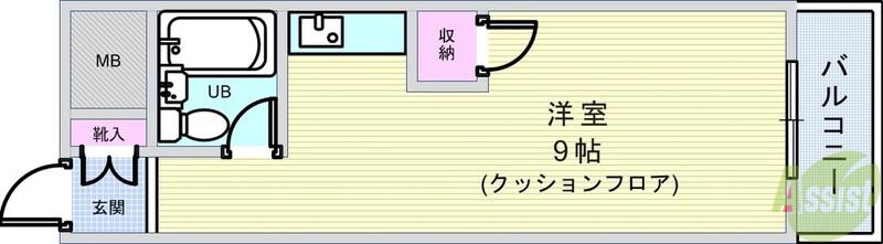 JGS緑丘マンション(ワンルーム/2階)の間取り写真