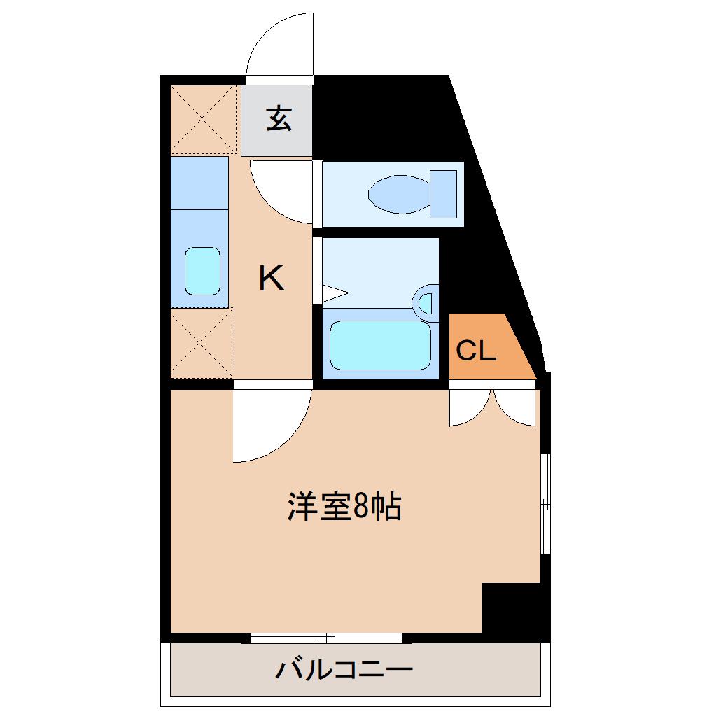 DEMAIN ESPOIR(1K/5階)の間取り写真