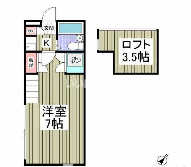 フジパレス行田壱番館(1K/2階)の間取り写真