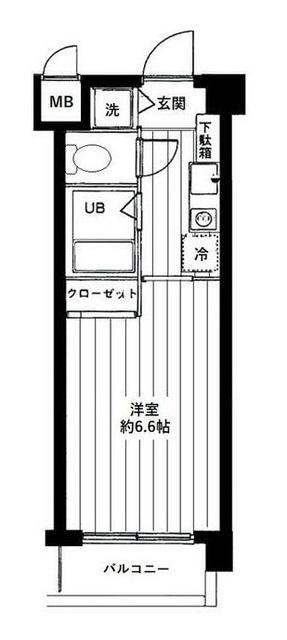 メインステージ椎名町(1K/4階)の間取り写真