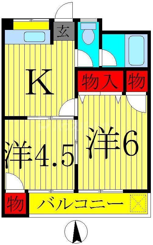 美藤マンション(2K/3階)の間取り写真