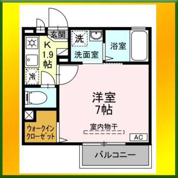 アンフラーゼ (1K/1階)の間取り写真