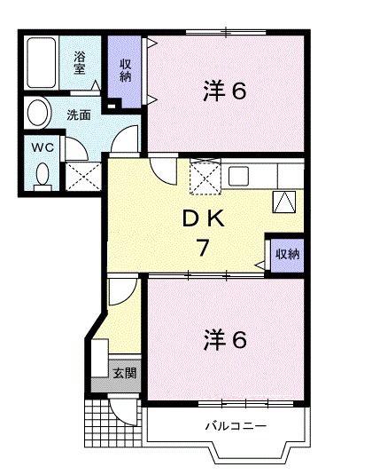 グランデージュMK(2DK/1階)の間取り写真