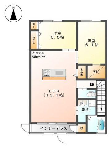 パルジェ(2LDK/2階)の間取り写真