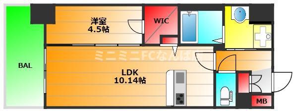 ALIVIS桜川 き(1LDK/2階)の間取り写真
