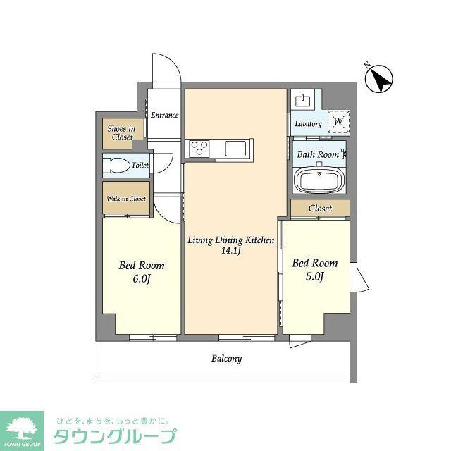 SHIBARS(2LDK/2階)の間取り写真