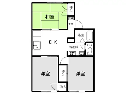 ワタラセステーションプラザA(3DK/1階)の間取り写真