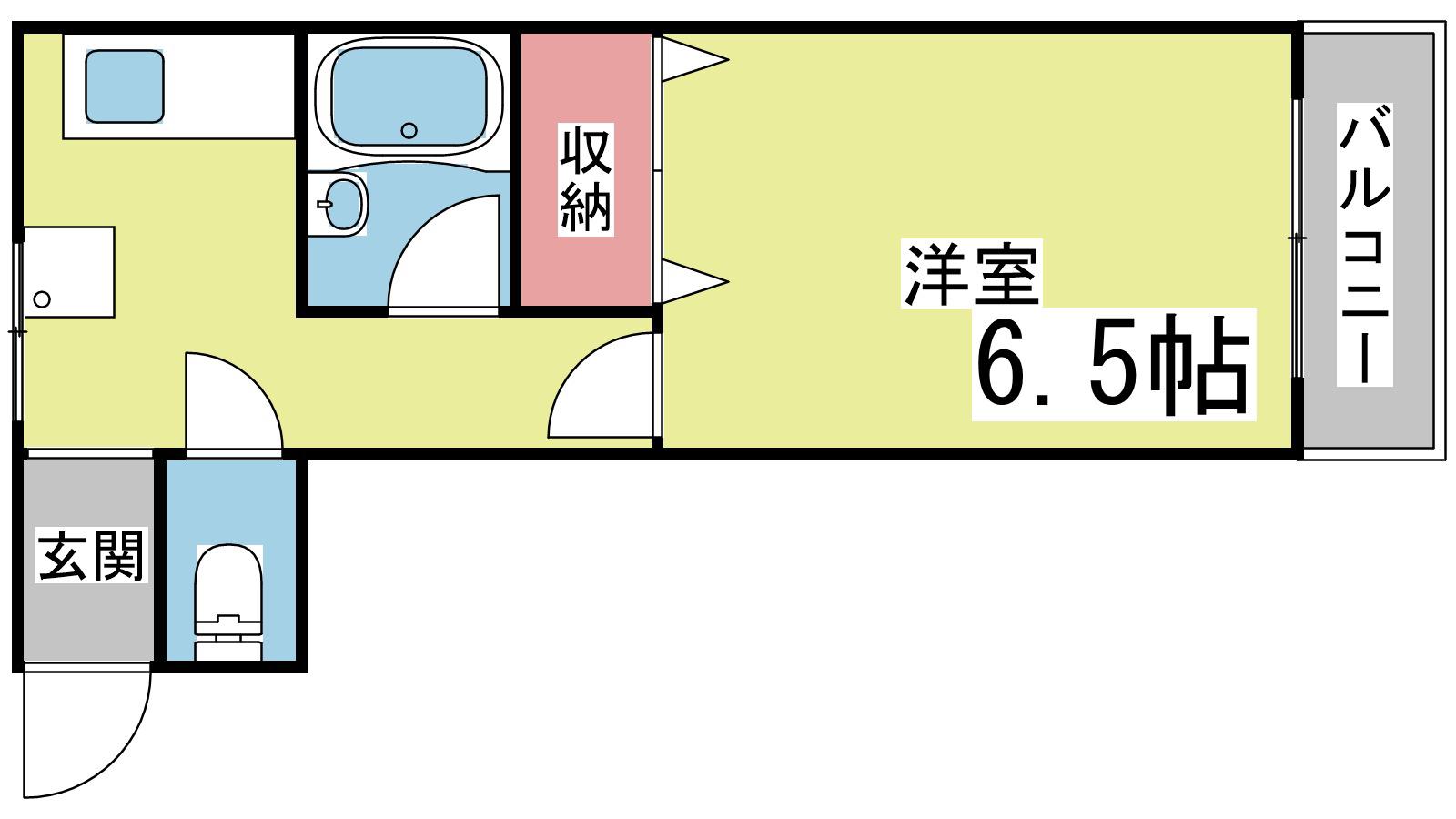 ハウゼY&K(1K/3階)の間取り写真