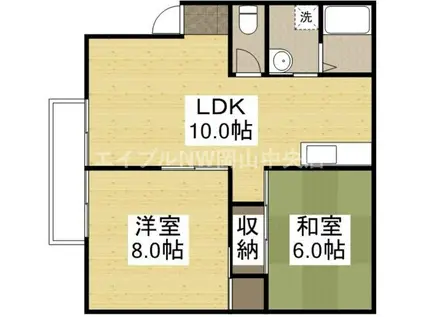 グランドゥールクロズミD(2LDK/2階)の間取り写真