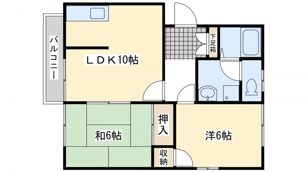 ラプラス II(2LDK/2階)の間取り写真