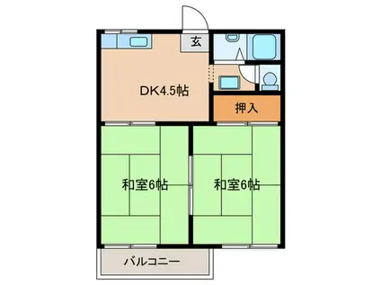 フォーブル春日井(2DK/2階)の間取り写真