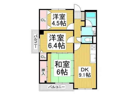 レスコ高島(3DK/3階)の間取り写真