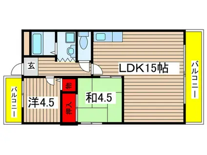メイプルタウン金山(2LDK/3階)の間取り写真