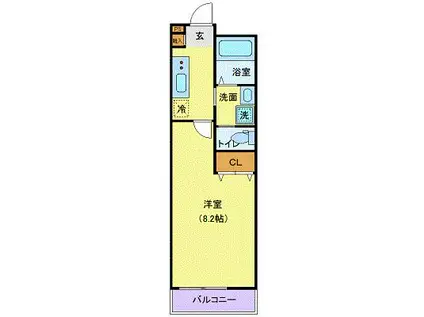 アリュール愛宕橋(1K/2階)の間取り写真