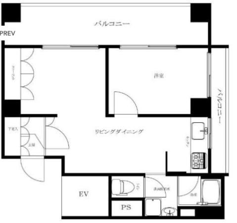 サーラ白金(1LDK/6階)の間取り写真