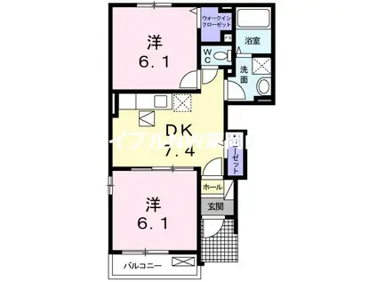 AIRAI(2DK/1階)の間取り写真