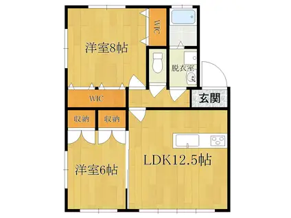 フルマークス(2LDK/1階)の間取り写真