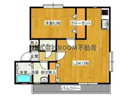 WITH都北(1LDK/2階)の間取り写真