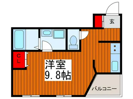 ベルシェニシヤマ(ワンルーム/2階)の間取り写真