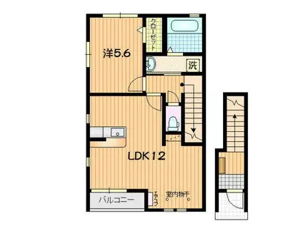 BLOMSTRAIIA棟(1LDK/2階)の間取り写真