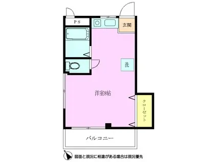 ハイツソシエ(ワンルーム/2階)の間取り写真