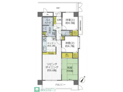 ロイヤルシャトー幕張本郷(3LDK/1階)の間取り写真