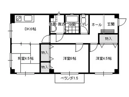 グリーンコーポ武雄(3DK/2階)の間取り写真