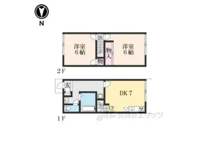 レオパレスジュネス栗東(2DK/1階)の間取り写真