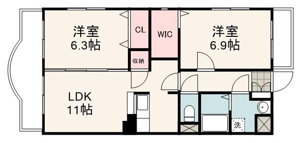 セントラルストーク(2LDK/3階)の間取り写真