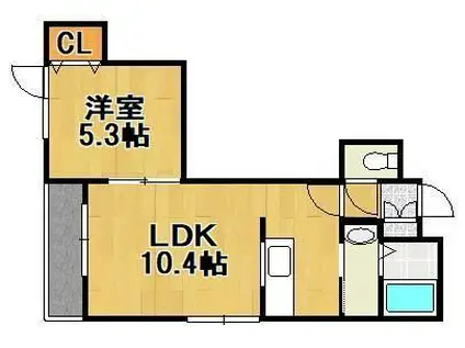 CANAAN黄金南II(1LDK/3階)の間取り写真