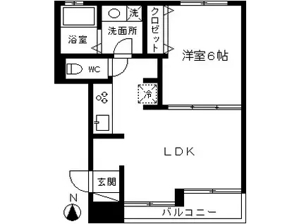 ラフォーレ大倉山伍番館(1LDK/1階)の間取り写真