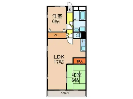 ヴィエント(2LDK/3階)の間取り写真