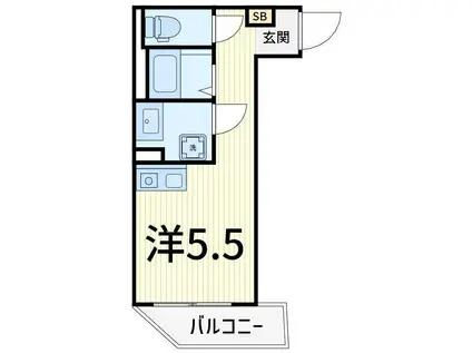 TSCUORE柴又I(ワンルーム/2階)の間取り写真